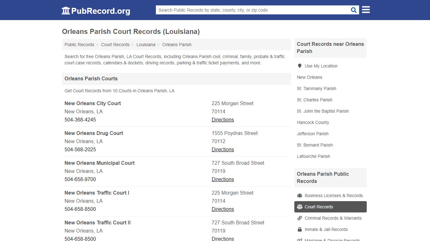 Free Orleans Parish Court Records (Louisiana Court Records) - PubRecord.org