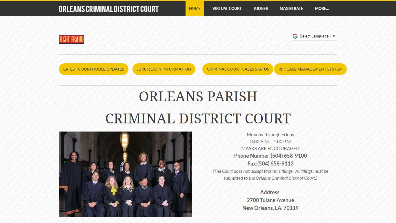 Home - ORLEANS CRIMINAL DISTRICT COURT